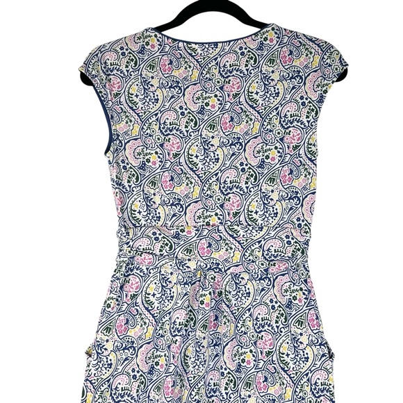 Boden Margo Floral Paisley Dress Sz 6 Blue Pink Jersey Knit - Picture 9 of 13
